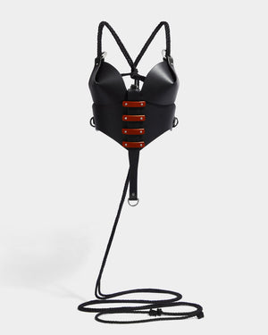 ROPE BUSTIER HARNESS BLACK