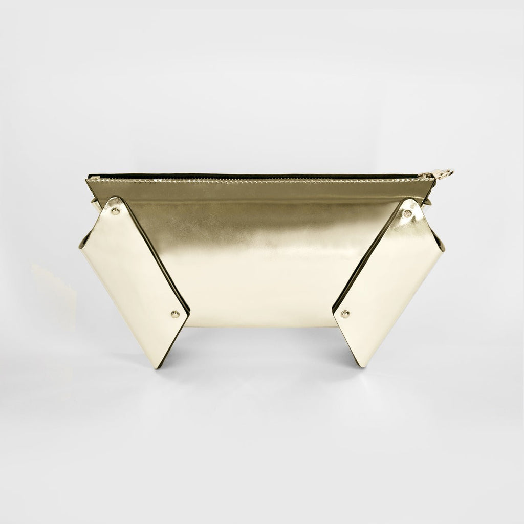 WINGED BOX CLUTCH GOLD